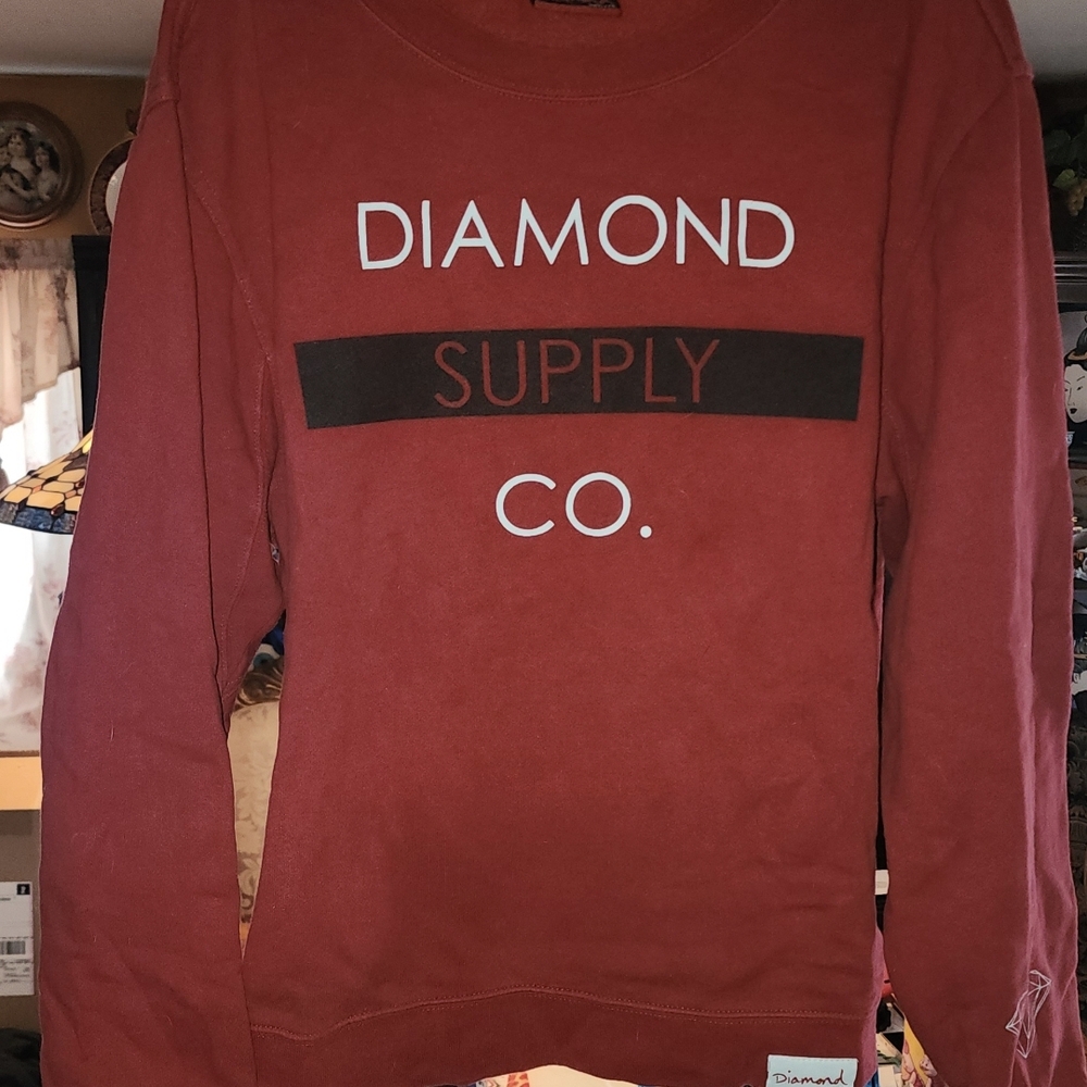 Large Diamond Supply Co. Crimson Crewneck